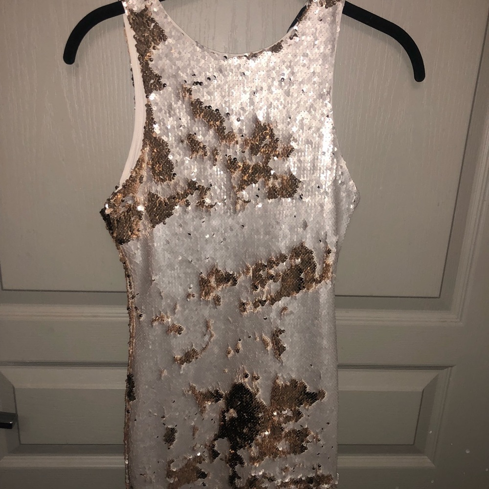 Rose Gold/Ivory  Sequin Dress